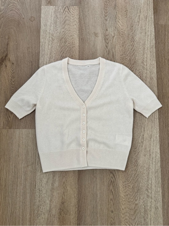 Quince Sweaters - Quince Cream 100% Cashmere short sleeve cardigan